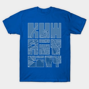 Kuwait City Map Typography - Blueprint T-Shirt